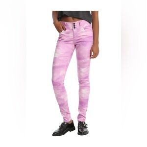 Blackheart Pastel Pink Galaxy Print Super Skinny Jeans size 3
